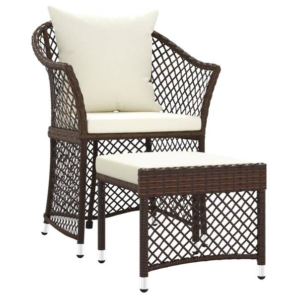 Loungeset 3029169 set van 2 bruin - polyester - 42 x 36 x 43 cm