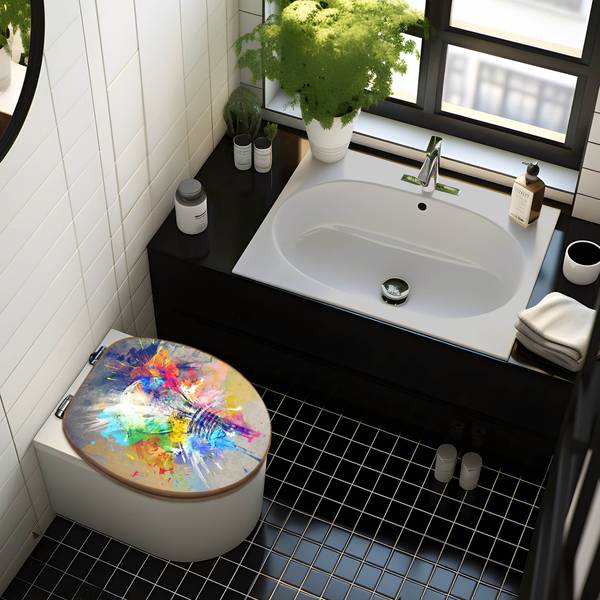 WC-Sitz mit Absenkautomatik Idee Bambus - Holzwerkstoff - 38 x 5 x 49 cm