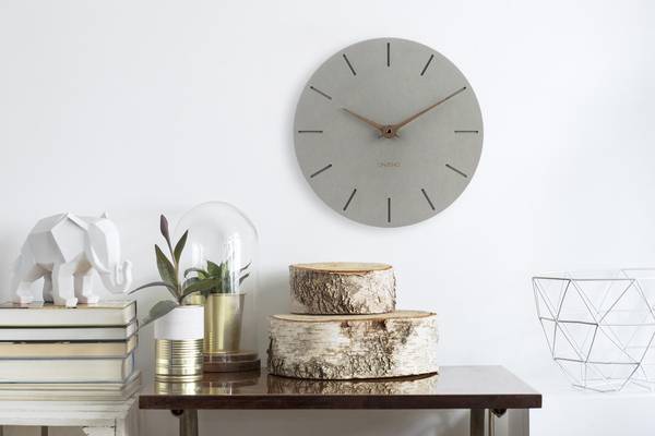 Wanduhr Wanduhren Ep Grau - Holzwerkstoff - 29 x 29 x 1 cm