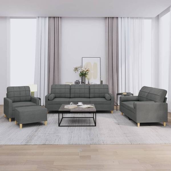 Sofagarnitur 3032139-1 (4-teilig) Dunkelgrau