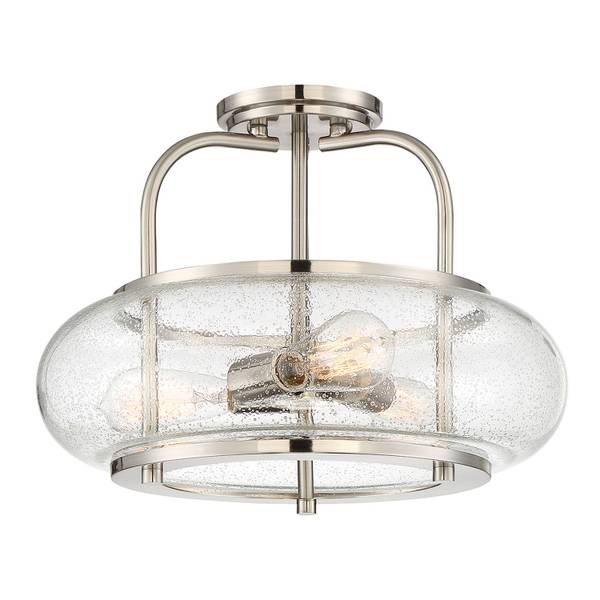Deckenlampe FELI Graumetallic - Silber - Durchsichtig - Flammenanzahl: 3