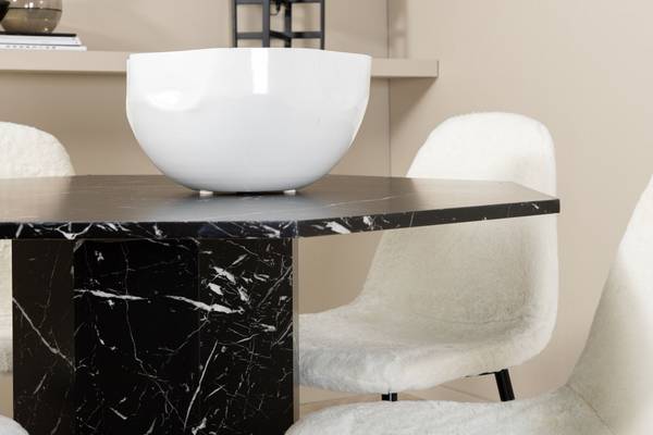 Essgruppe Marbs + Polar (5-teilig) Schwarz - Microfaser - 110 x 75 x 110 cm