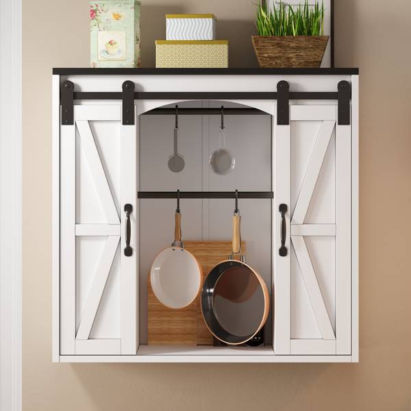 Keukenwandkast OUMUD Ⅰ wit - plaatmateriaal op houtbasis - 31 x 76 x 80 cm
