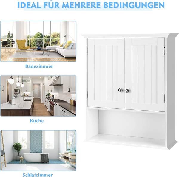 Wandschrank Hängeschrank Weiß - Holzwerkstoff - 19 x 71 x 60 cm