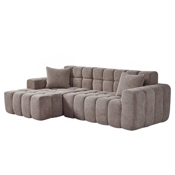 Ecksofa ZY-032 Grün - Webstoff - 250 x 59 x 160 cm
