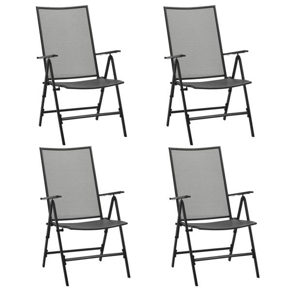 Chaise pliable 310153 (lot de 4) Gris - Acier - 94 x 106 x 57 cm