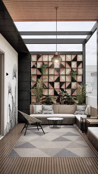 Out-Indoor - Triangle Silber - 80x220cm Grau - Polypropylen - 80 x 1 x 220 cm
