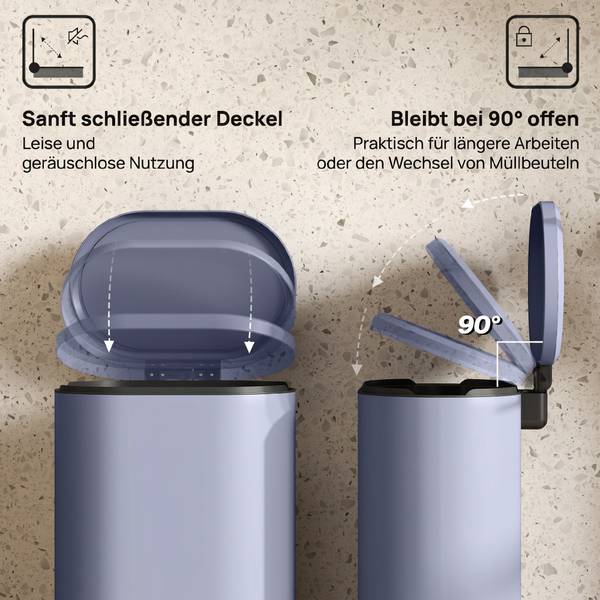 Mülleimer 851-060V00GY Grau - Metall - 31 x 61 x 37 cm