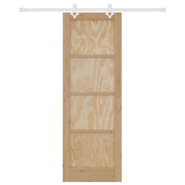 Porte coulissante 3045084-1 Marron - Blanc - Pin - 4 x 211 x 73 cm