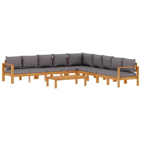 Loungeset 3033744-7 set van 6 grijs - acacia - 68 x 64 x 68 cm