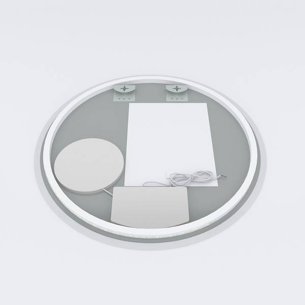 Rund Spiegel Φ 80 cm LED Badspiegel Silber - Glas - 80 x 80 x 3 cm