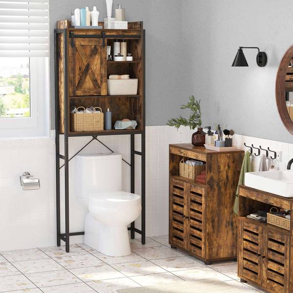 Badezimmerregal Ouagadougou Braun - Holzwerkstoff - 24 x 171 x 64 cm