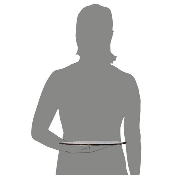 Servierteller Tombey Blattoptik Grau - Stein - 39 x 12 x 22 cm