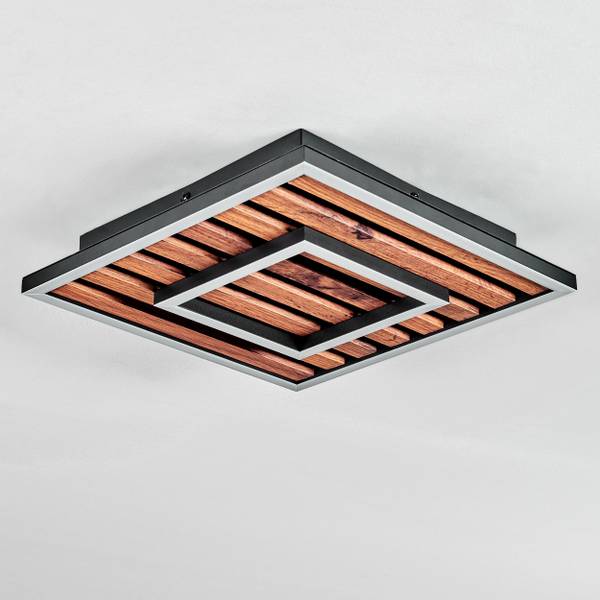 Deckenleuchte Branzi Grau - Weiß - Aluminium - PVC - 30 x 6 x 30 cm