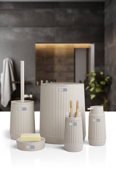 Badezimmerzubehör Nida 5er Set Ecru