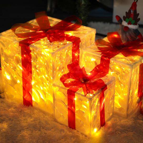 Weihnachtsgeschenkbox Andreas Ⅲ(3er-Set) Rot - Kunststoff - 25 x 25 x 25 cm