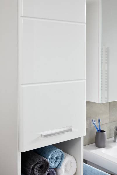Badschrank Monte Weiß - Holz teilmassiv - 37 x 189 x 34 cm