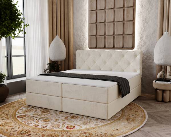 Boxspringbett NAPOLI Beige - Breite: 165 cm - Liegefläche Breite: 160 cm