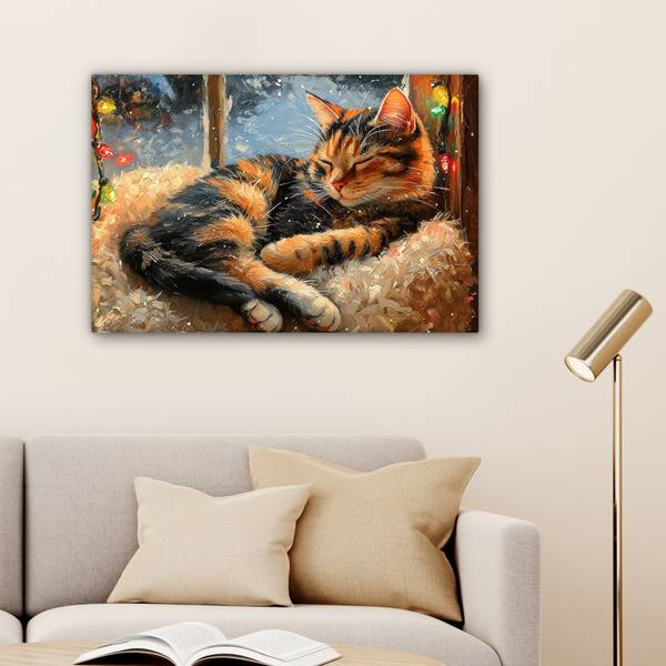 LEINWANDBILD Katze 90 x 60 cm