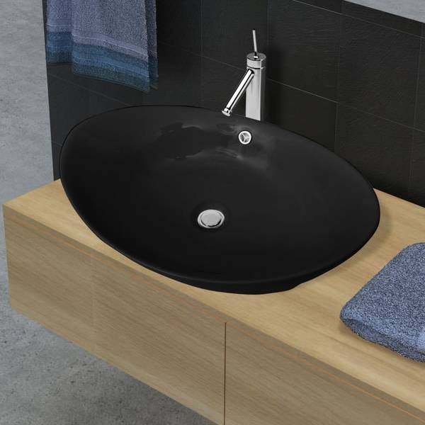 Waschtisch 140680 Schwarz - Keramik - 39 x 19 x 59 cm