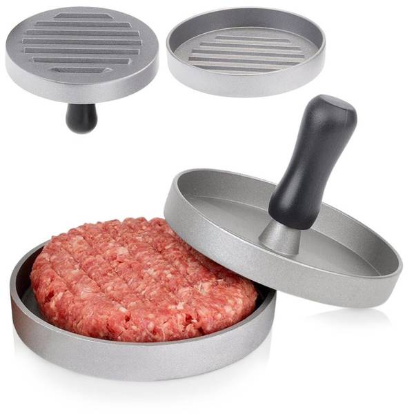 Burgerpresse 121103 Grau - Aluminium - 12 x 8 x 12 cm