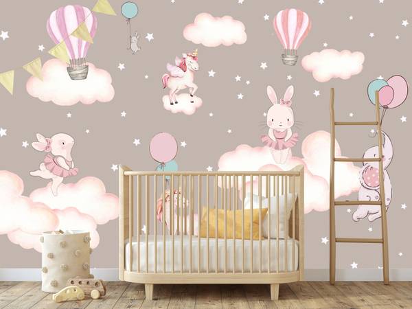 Vlies-Fotobehang DIEREN Wolken Sterren 368 x 254 x 254 cm