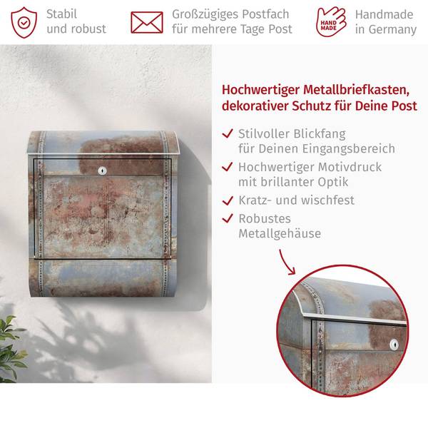 Briefkasten Camden Walls Grau - Stahl - 39 x 46 x 13 cm