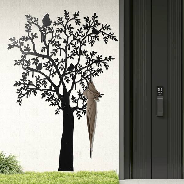 Garderobenhaken 837-585V00BK Schwarz - Metall - 5 x 175 x 120 cm