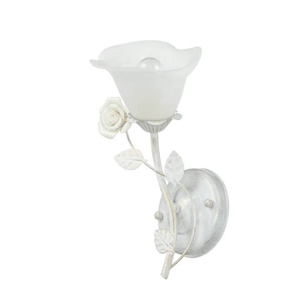 Wandleuchte FLEURE Weiß - Glas - Metall - 20 x 32 x 17 cm