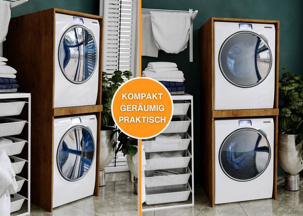 Waschmaschinenschrank Pola Braun - Tiefe: 65 cm