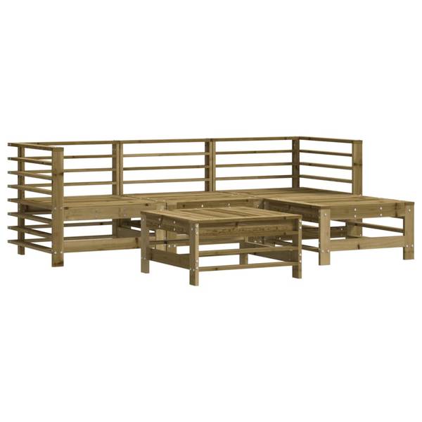 Salon de jardin 3029348 (lot de 5) Marron - Vert