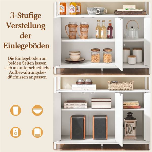 Sideboard ARK64 Weiß - Holzwerkstoff - 35 x 81 x 100 cm