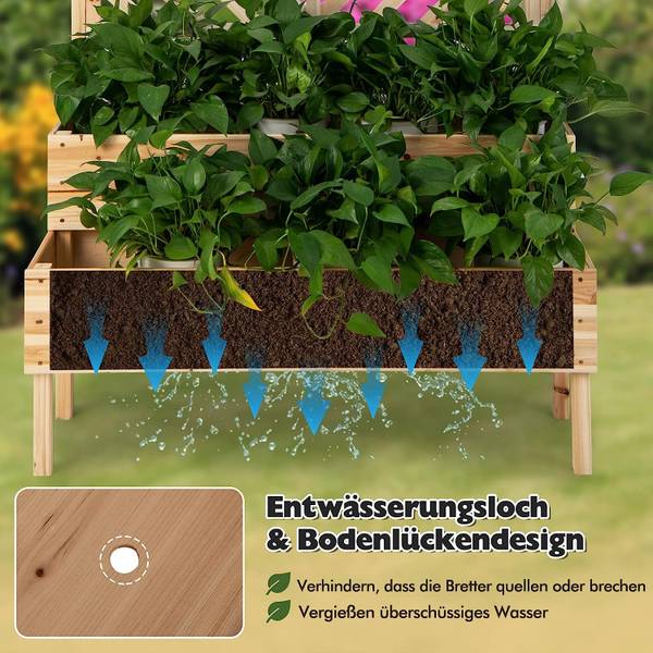 Blumenkasten mit Spalier Holz