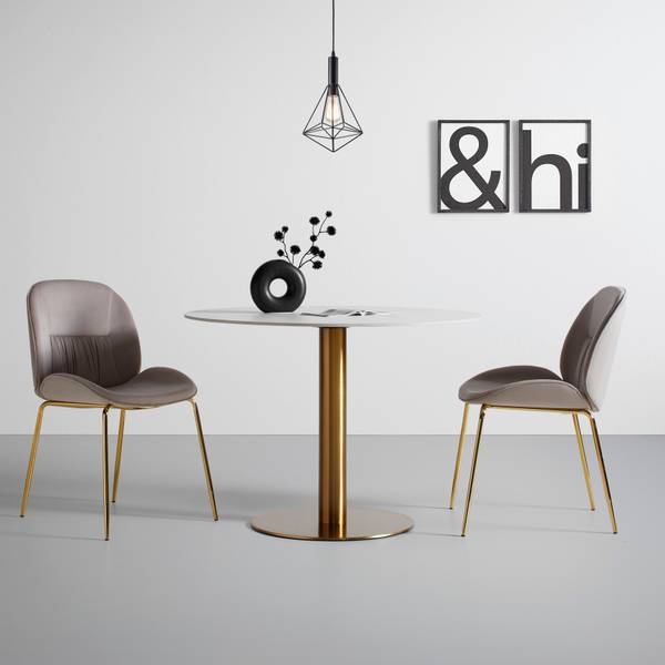 Stuhl AZRA Beige - Metall - Textil - 48 x 85 x 61 cm