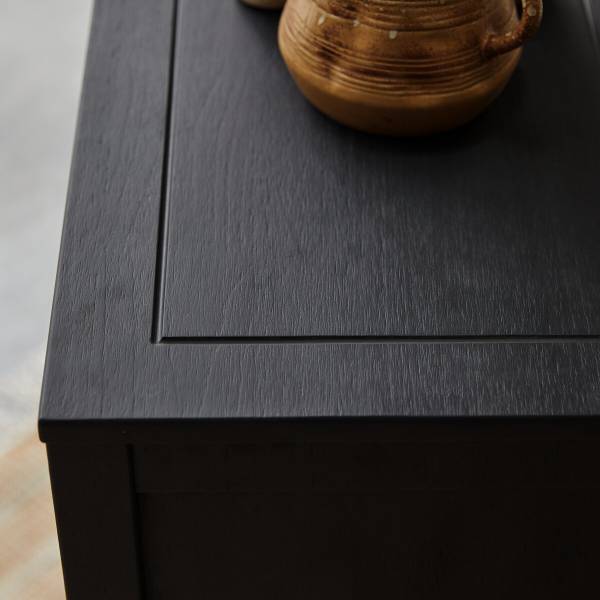Anrichte Thaki Black Schwarz - Kiefer - 80 x 100 x 40 cm
