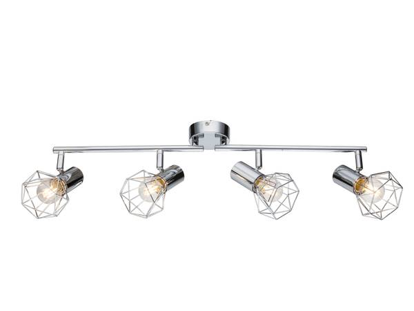 Deckenstrahler Silber Chrom, 4-flammig Silber - Metall - 60 x 15 x 9 cm
