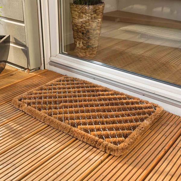 Fußmatte Innen und Außen COCO BRUSH S Weiß - Webstoff - 40 x 4 x 60 cm