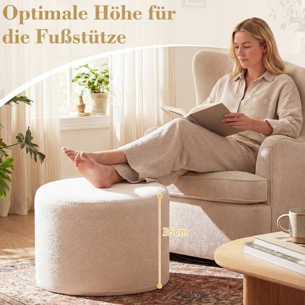Sitzhocker VH35701 Beige - 45 x 35 x 45 cm
