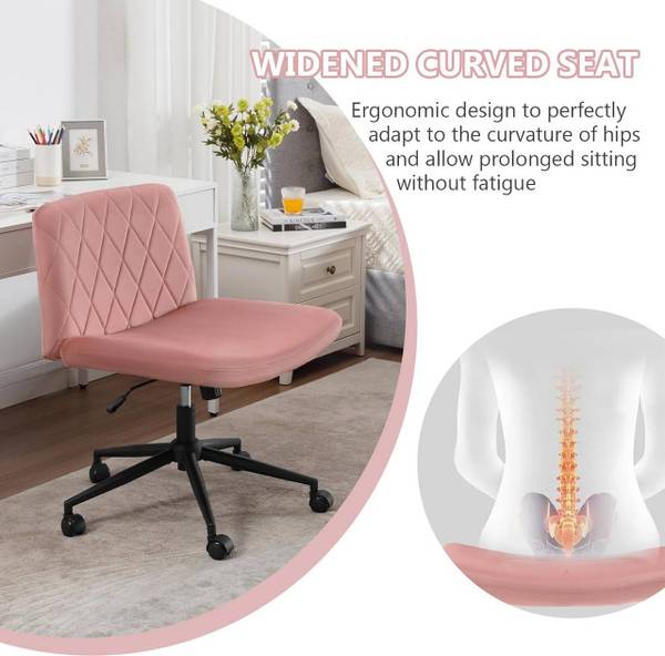 Bürostuhl Slavisa Pink - Samt - 64 x 88 x 50 cm