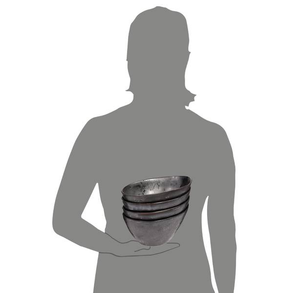 4-tlg. Müslischalen Set Tombey Grau - Stein - 15 x 23 x 16 cm