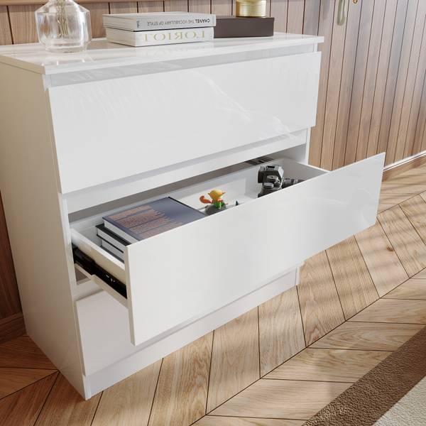 Sideboard GCY108 Weiß - Holzwerkstoff - 78 x 78 x 36 cm