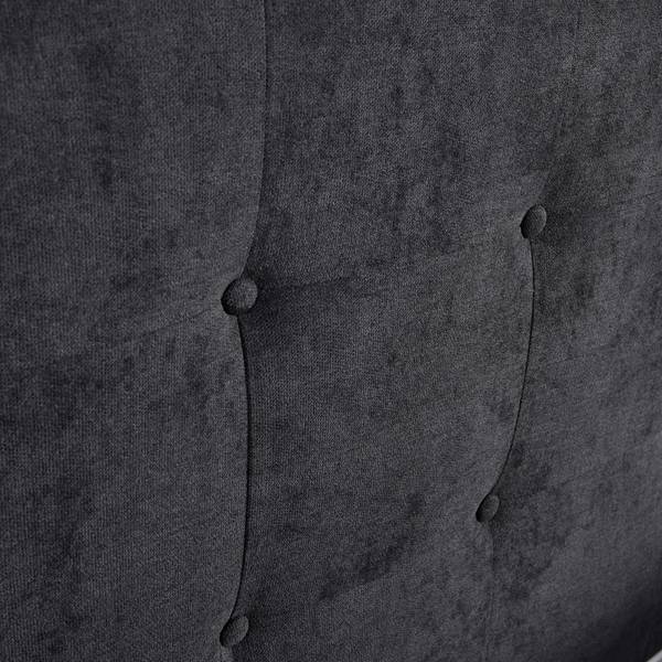 Polsterbett RONJA Schwarz - Metall - Textil - Holz teilmassiv - 187 x 1 x 180 cm