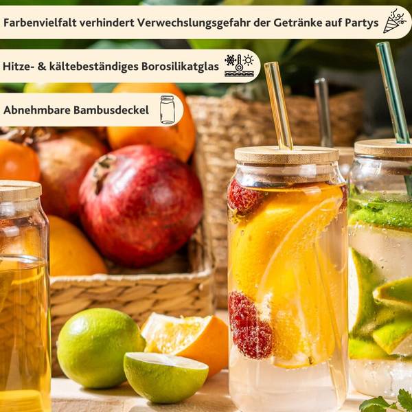 Getränkespender Set 5 L mit Zubehör Glas - 19 x 22 x 19 cm