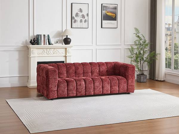 Sofa ohne Schlafmöglichkeit LERICI Rot - Textil - 213 x 72 x 89 cm