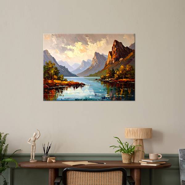 Canvas schilderij Bergen 60 x 40 cm