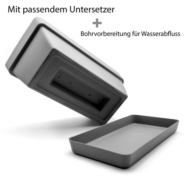 Blumenkasten 1000194 3er Set Grau - Kunststoff - 20 x 17 x 39 cm