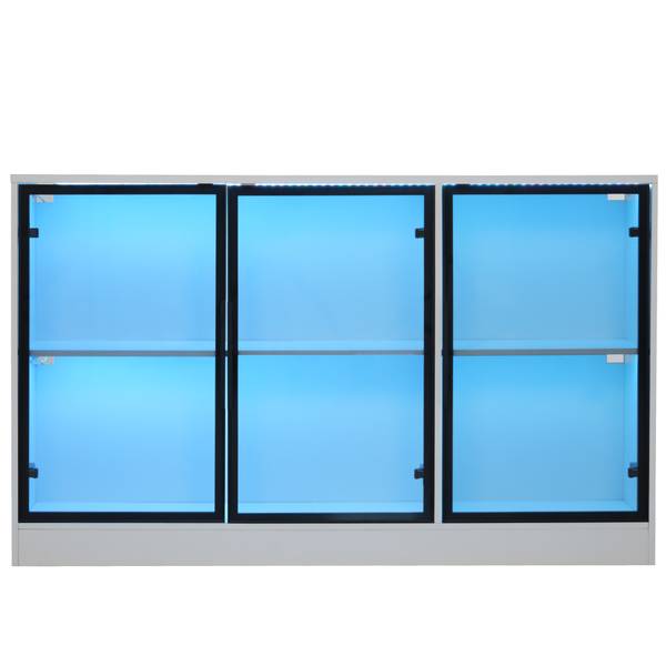 Vitrinekast BAGLA25 Ⅱ wit - plaatmateriaal op houtbasis - 120 x 30 x 120 cm