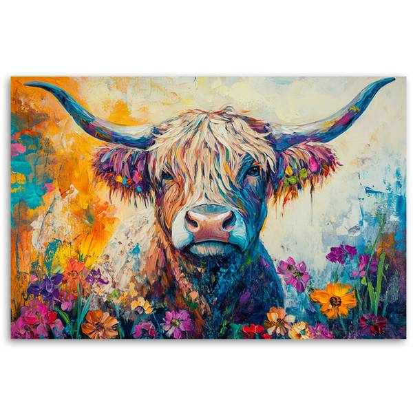 Wandbild schottische kuh 60 x 40 cm