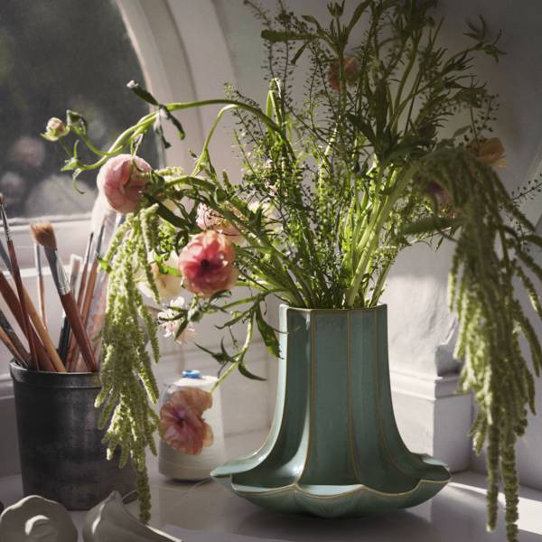 Vase Kantarel Grün - Keramik - 22 x 21 x 23 cm