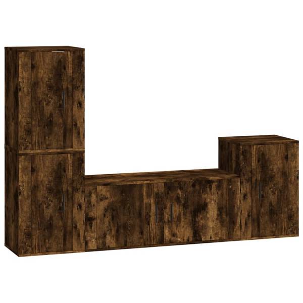 TV-Schrank 4er Set D431 Braun - Holz teilmassiv - 35 x 40 x 100 cm